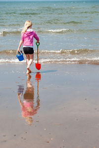 Full length of woman on beach