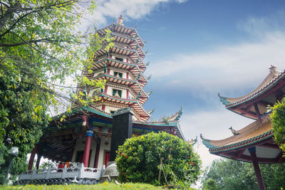 Traditional temple against sky