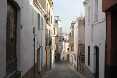 Narrow alley amidst buildings in city