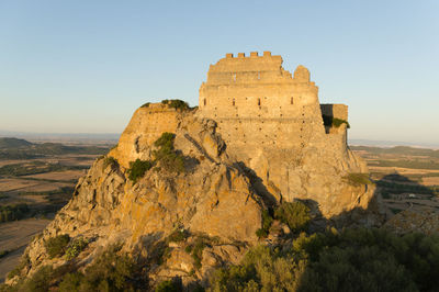 View of fort on mountain against sky