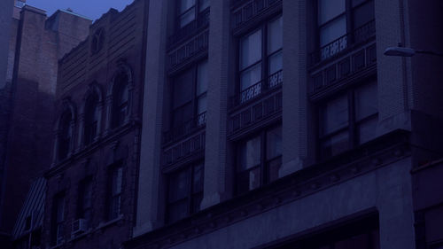 Low angle view of modern buildings in city