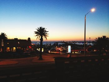 View of illuminated street light at night