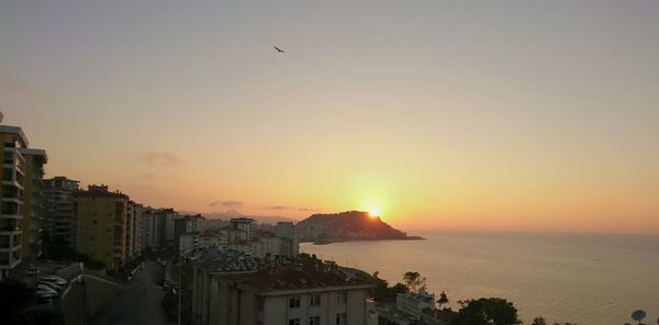 View of sea at sunset