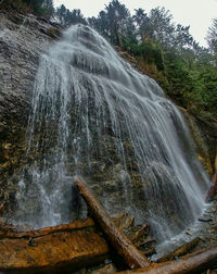 Scenic view of waterfall