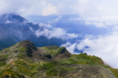 Scenic view of mountains against sky