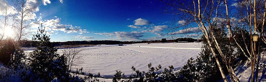 Scenic view of landscape against clear sky