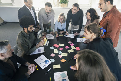 Group of business people during meeting in office