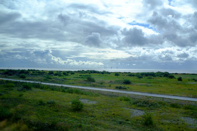 Scenery with cloudy sky