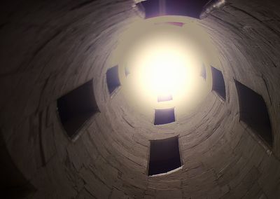 Close-up of illuminated tunnel