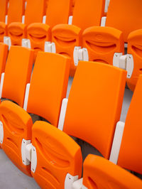 Close-up of empty chairs