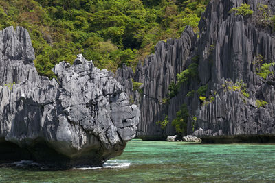 Scenic view of rocks in sea