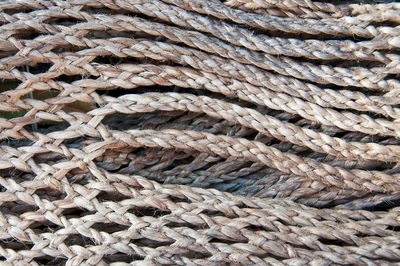 Full frame shot of braided ropes