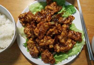 Close-up of served food