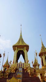 Low angle view of temple against clear sky