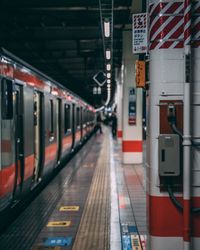 Train at railroad station platform