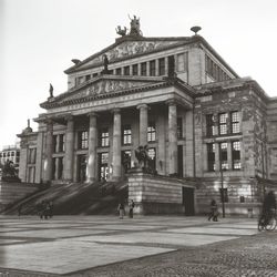 Facade of building against sky