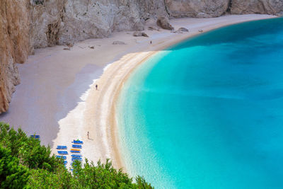 High angle view of beach