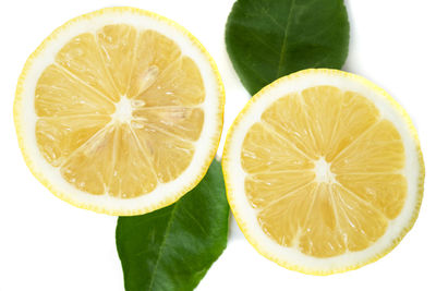 High angle view of lemon slice