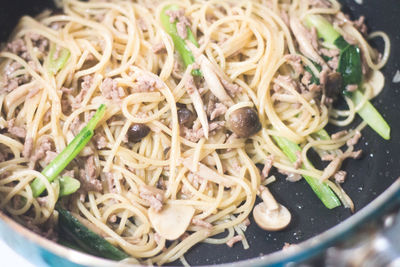 Close-up of noodles in bowl