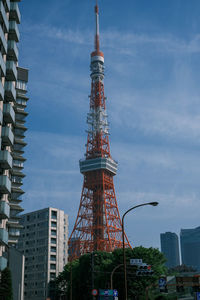 Low angle view of skyscrapers against sky