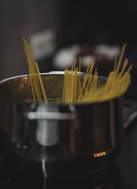 Close-up of wine in kitchen