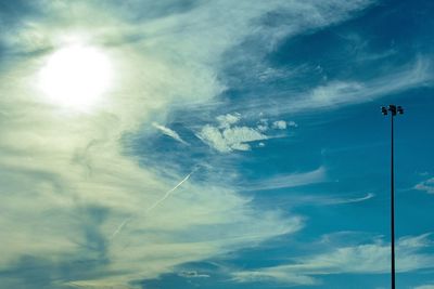 Low angle view of vapor trail in sky