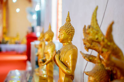 Close-up of buddha statue in temple