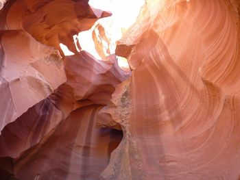 Low angle view of sandstones at antelope canyon