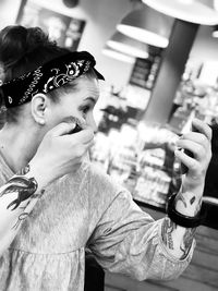 Portrait of young man looking away