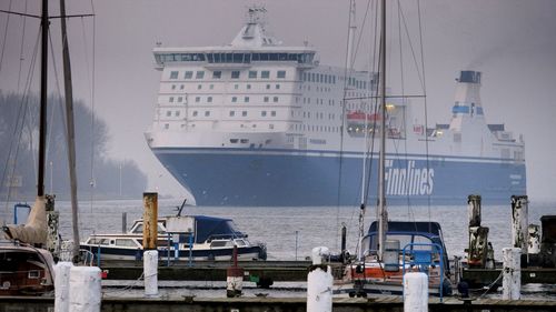 Think big, an oversea ferry on  the baltic sea