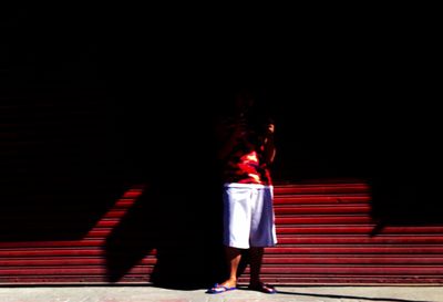 Woman dancing at night