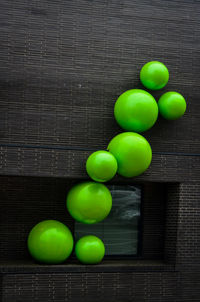 High angle view of multi colored balloons