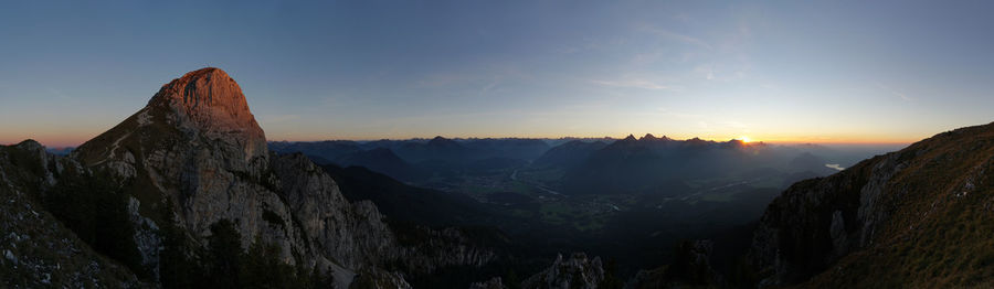 Panoramic view of mountains against sky