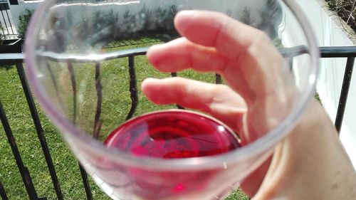 Close-up of hand holding drink