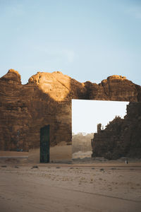 View of rock formations against sky