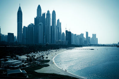 High angle view of buildings in city