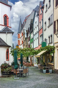 Street with historical houses in bernkastel-kues, germany