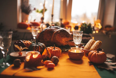 Close-up of food on table