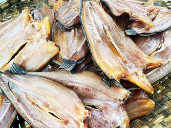 Full frame shot of fish for sale at market