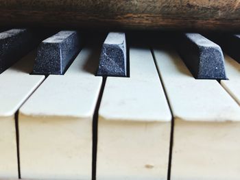 High angle view of piano keys