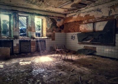 Interior of abandoned building