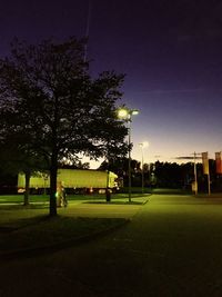 Park in city at night