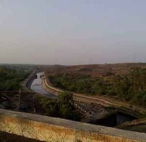 Railroad tracks on landscape