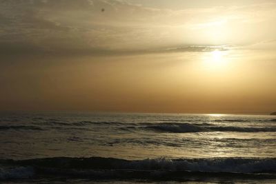 Scenic view of sea during sunset