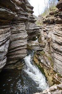 Scenic view of waterfall