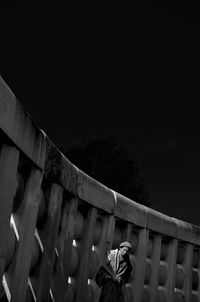 Low angle view of bridge against clear sky