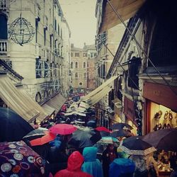 People at market in city