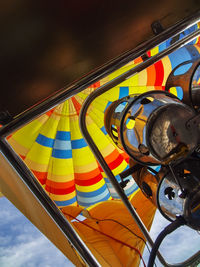 Low angle view of hot air balloon against sky