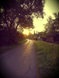 Empty road at sunset