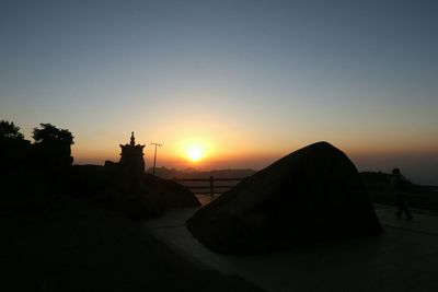 Scenic view of landscape at sunset